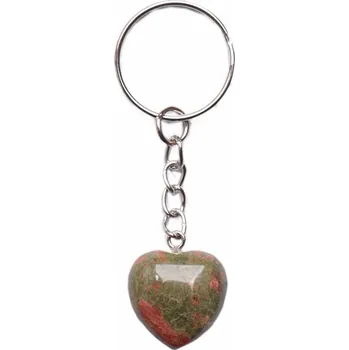 Drahý kámen Klíčenka se srdíčkem z unakitu velikost M kámen cca 2 cm