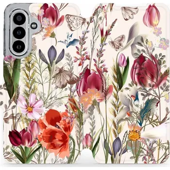 Pouzdro na mobilní telefon Flipové pouzdro Mobiwear - Samsung Galaxy A17 / A17 5G - MP01S Rozkvetlá louka (Knížkové flip pouzdro, obal, kryt na mobil Samsung Galaxy A17 / A17 5G - MP01S Rozkvetlá louka, materiál Umělá kůže + TPU - ochrana 360°, stojánek, silikonová vanička,)