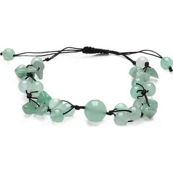 Náramek Avanturín korálkový náramek se Shamballa zapínáním obvod cca 16 až 25 cm