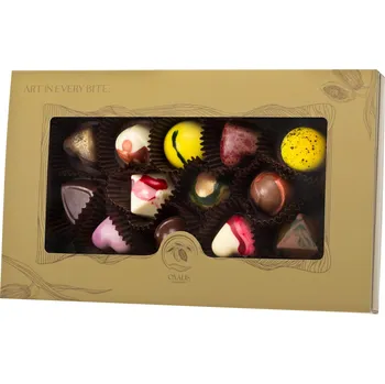 Cukrovinka Oxalis Dárková krabička s 13 pralinkami - zlatá