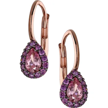 Náušnice Zlaton Náušnice růžové zlato kapka se zirkony 1.7cm 3.1g 001012305244