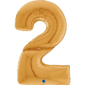 Balónek Foliová číslice zlatá 2 - 163 cm