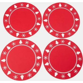 prostírání Sinsay - Prostírání na stůl s vánočním motivem 4 pack - červená - 208GL-33X - 208GL-33X-ONE