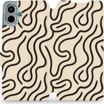 Pouzdro na mobilní telefon Flipové pouzdro Mobiwear - Samsung Galaxy A07 - VA60S Linky (Knížkové flip pouzdro, obal, kryt na mobil Samsung Galaxy A07 - VA60S Linky, materiál Umělá kůže + TPU - ochrana 360°, stojánek, silikonová vanička, magnetické zavírání)