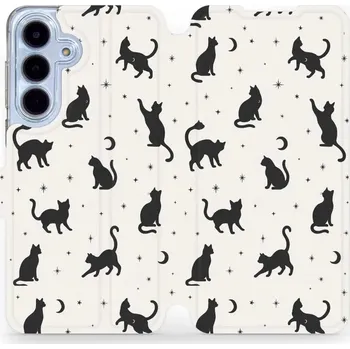 Pouzdro na mobilní telefon Flipové pouzdro Mobiwear - Samsung Galaxy S25 FE - V162S Noční kočičky (Knížkové flip pouzdro, obal, kryt na mobil Samsung Galaxy S25 FE - V162S Noční kočičky, materiál Umělá kůže + TPU - ochrana 360°, stojánek, silikonová vanička, magnetické zavírání)