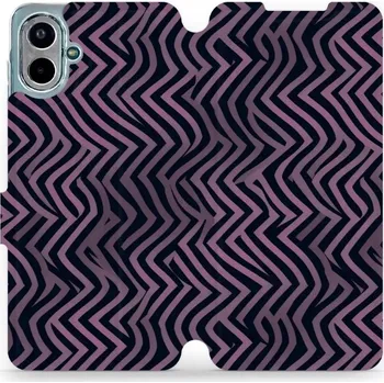 Pouzdro na mobilní telefon Flipové pouzdro Mobiwear - Samsung Galaxy A07 - VA55S Fialové klikyháky (Knížkové flip pouzdro, obal, kryt na mobil Samsung Galaxy A07 - VA55S Fialové klikyháky, materiál Umělá kůže + TPU - ochrana 360°, stojánek, silikonová vanička, magnetické zavírání)