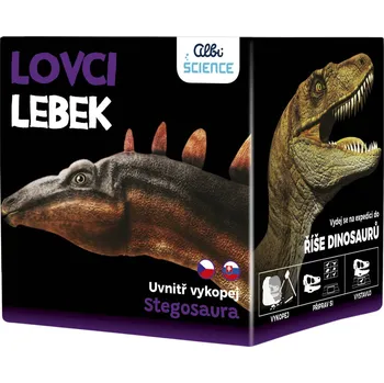 Společenská hra ALBI Science Lovci lebek Stegosaurus vykopej a vystav si lebku dinosaura | 65554