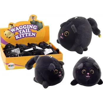 plyšák Plyšový skákající kočička – černá s rolničkou