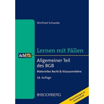 Allgemeiner Teil des BGB - Schwabe, Winfried [DE] (2025, Richard Boorberg Verlag)
