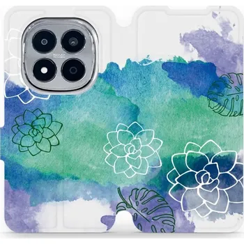 Pouzdro na mobilní telefon Flipové pouzdro Mobiwear - Xiaomi Redmi Note 15 Pro Plus 5G - MG11S Vodovkové květy (Knížkové flip pouzdro, obal, kryt na mobil Xiaomi Redmi Note 15 Pro Plus 5G - MG11S Vodovkové květy, materiál Umělá kůže + TPU - ochrana 360°, stojánek, silikonová vaničk