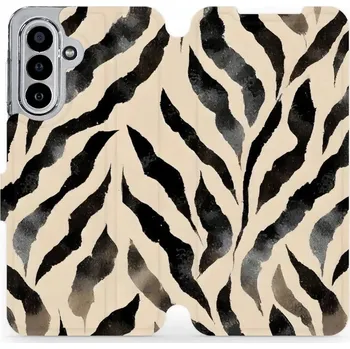 Pouzdro na mobilní telefon Flipové pouzdro Mobiwear - Samsung Galaxy A17 / A17 5G - VA53S Zebří (Knížkové flip pouzdro, obal, kryt na mobil Samsung Galaxy A17 / A17 5G - VA53S Zebří, materiál Umělá kůže + TPU - ochrana 360°, stojánek, silikonová vanička, magnetické zavírání)