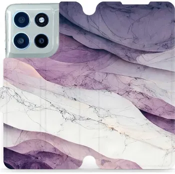 Pouzdro na mobilní telefon Flipové pouzdro Mobiwear - Motorola Moto G56 5G - VP31S Bílý a fialový mramor (Knížkové flip pouzdro, obal, kryt na mobil Motorola Moto G56 5G - VP31S Bílý a fialový mramor, materiál Umělá kůže + TPU - ochrana 360°, stojánek, silikonová vanička, magnetick