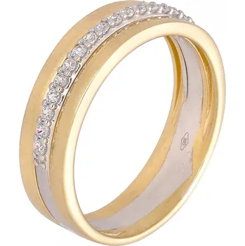 Prsten Zlaton Prsten z kombinovaného zlata osazený zirkony vel.54 4.1g 000121511225