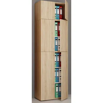 Policová skříň Vcm Kancelářská skříň Lona XXL s otočnými dveřmi S přídavným zařízením, dub sonoma