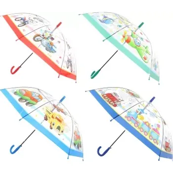 Deštník vystřelovací motorky červený transparentní