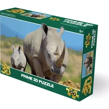 Puzzle 3D puzzle nosorožci 100 dílků