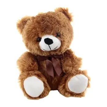 plyšák Medvěd hnědý mašle 25 cm