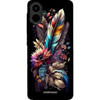 Lesklý kryt Mobiwear Glossy - Samsung Galaxy A07 - G011G Kytice s pírkem (Prémiové lesklé pouzdro, obal, kryt Mobiwear Glossy na mobil Samsung Galaxy A07 - G011G Kytice s pírkem, materiál Plast + TPU silikon - krytí po všech stranách, neošoupatelný potisk