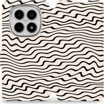 Pouzdro na mobilní telefon Flipové pouzdro Mobiwear - Xiaomi Redmi Note 15 5G - VA62S Vlnky na béžové (Knížkové flip pouzdro, obal, kryt na mobil Xiaomi Redmi Note 15 5G - VA62S Vlnky na béžové, materiál Umělá kůže + TPU - ochrana 360°, stojánek, silikonová vanička, magnetické)