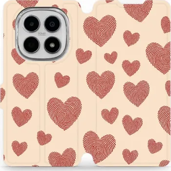 Pouzdro na mobilní telefon Flipové pouzdro Mobiwear - Xiaomi Redmi Note 15 5G - VP93S Otisk srdce (Knížkové flip pouzdro, obal, kryt na mobil Xiaomi Redmi Note 15 5G - VP93S Otisk srdce, materiál Umělá kůže + TPU - ochrana 360°, stojánek, silikonová vanička, magnetické zavírání)