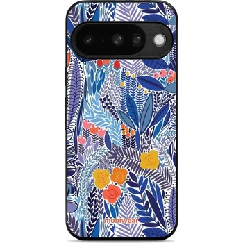 Pouzdro na mobilní telefon Lesklý kryt Mobiwear Glossy - Google Pixel 10 - G037G - Modrá květena (Prémiové lesklé pouzdro, obal, kryt Mobiwear Glossy na mobil Google Pixel 10 - G037G - Modrá květena, materiál Plast + TPU silikon - krytí po všech stranách, neošoupatelný potisk, tenk
