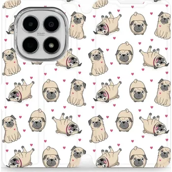 Pouzdro na mobilní telefon Flipové pouzdro Mobiwear - Xiaomi Redmi Note 15 5G - M097P Mopsíci (Knížkové flip pouzdro, obal, kryt na mobil Xiaomi Redmi Note 15 5G - M097P Mopsíci, materiál Umělá kůže + TPU - ochrana 360°, stojánek, silikonová vanička, magnetické zavírání)