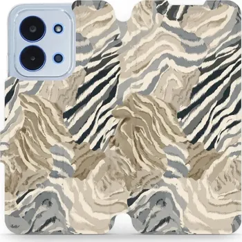 Pouzdro na mobilní telefon Flipové pouzdro Mobiwear - Xiaomi Poco C85 - V168S Pruhovaná malba (Knížkové flip pouzdro, obal, kryt na mobil Xiaomi Poco C85 - V168S Pruhovaná malba, materiál Umělá kůže + TPU - ochrana 360°, stojánek, silikonová vanička, magnetické zavírání)