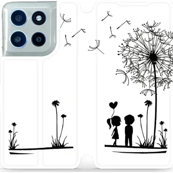 Pouzdro na mobilní telefon Flipové pouzdro Mobiwear - Motorola Moto G56 5G - MH16P Dvojice s pampeliškou (Knížkové flip pouzdro, obal, kryt na mobil Motorola Moto G56 5G - MH16P Dvojice s pampeliškou, materiál Umělá kůže + TPU - ochrana 360°, stojánek, silikonová vanička, magnetick