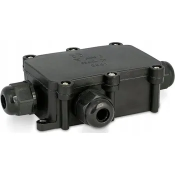 Elektroinstalační krabice Vodotěsná Elektrotechnická Krabice na Omítku s Lištou a Průchodkami 3xPG9 IP68