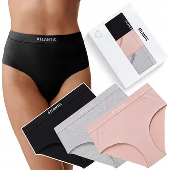 Kalhotky X3 Dámské Kalhotky Maxi Sport ATLANTIC 3CLP-009 Kalhotky s Vysokým Pasem - L