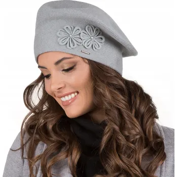 Čepice Vivisence 7007Kmpl teplá souprava: baret a šála, světle šedá