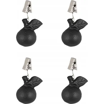 Prostěradlo Závaží na ubrus, záclony, závěsy - Jablka ČERNÁ LITINA, TĚŽKÁ, 4 KS