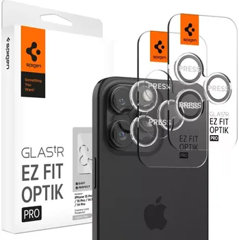 Spigen GLAStR EZ FIT Optik Pro 2-Pack iPhone 17 Pro Max, 17 Pro, 16 Pro Max, 16 Pro, 15 Pro Max, 15 Pro, 14 Pro Max, 14 Pro - Čirá