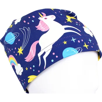 Čepice V-Mart, Dívčí jarní/podzimní čepice Jednorožci - fialová 48-50 cm