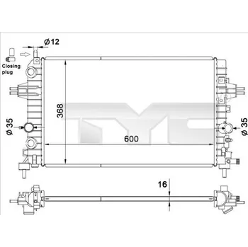Chladič motoru Chladič, chlazení motoru TYC 725-0036