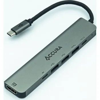 USB hub Accura USB-C 6v1 1x USB-C PD 100W 1x USB 3.0 2x USB 2.0 1x HDMI 1x USB-C