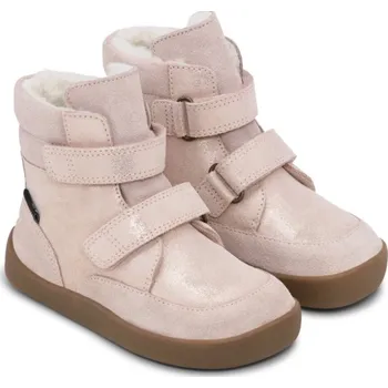 Dětská sportovní obuv BUNDGAARD BAREFOOT dětská zimní obuv - Basil Strap Tex Old Rose Glitter Velikost: 25
