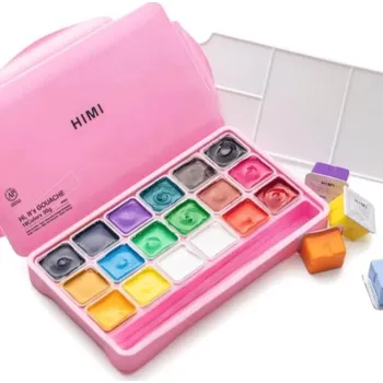 Speciální výtvarná barva Kvašové barvy HIMI - Jelly Cup Gouache Set - 18 barev - Pink Edition