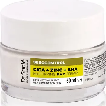 Pleťový krém Dr. Santé Sebocontrol Cica + Zinc + AHA matující denní krém pro mastnou pleť 50 ml