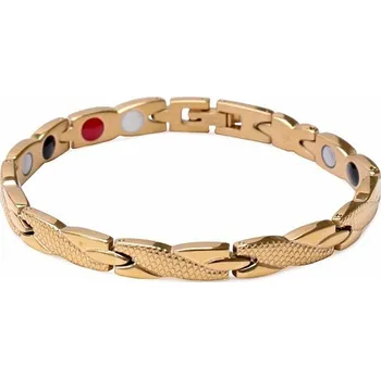 Drahý kámen Luxusní náramek Roma nerezová ocel pozlacená 20 cm obvod cca 20 cm