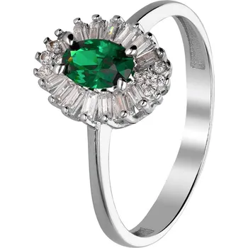 Prsten Zlaton Prsten bílé zlato se zeleným kamenem vel. 55 2.2g 000212504242