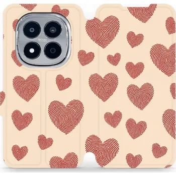 Pouzdro na mobilní telefon Flipové pouzdro Mobiwear - Xiaomi Redmi Note 15 Pro Plus 5G - VP93S Otisk srdce (Knížkové flip pouzdro, obal, kryt na mobil Xiaomi Redmi Note 15 Pro Plus 5G - VP93S Otisk srdce, materiál Umělá kůže + TPU - ochrana 360°, stojánek, silikonová vanička,)