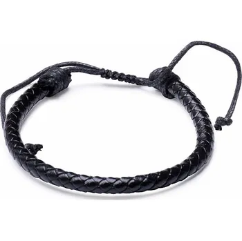 Náramek Nefertitis Pánský stahovací náramek černý pletený obvod cca 22 cm