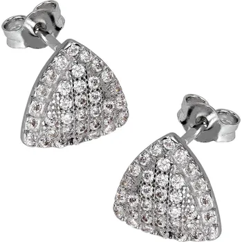 Náušnice Zlaton Náušnice bílé zlato pecky se zirkony 1.65g 000322504248