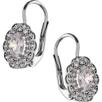 Náušnice Zlaton Náušnice bílé zlato visací s kamenem 1.7cm 2.1g 000220305244