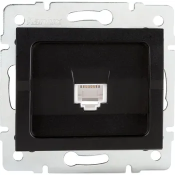 Elektrická zásuvka Internetová zásuvka nástěnná Kanlux černá