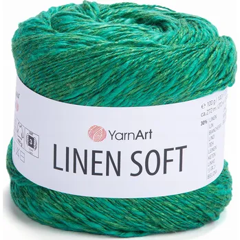 Příze Příze YarnArt Linen Soft / 100 g / len, viskóza, bavlna / 7315 / zeleň