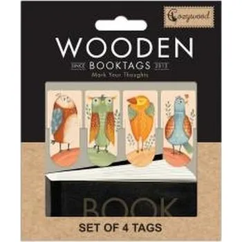 Set školních potřeb Zakładki drewniane do książki Ptaszki