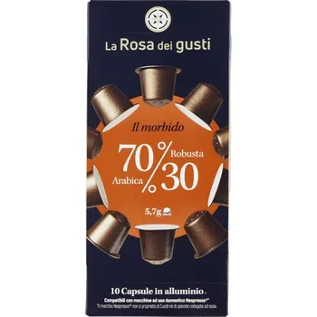 Káva La rosa dei gusti káva il morbido 70% arabica 30% robusta kapsle 57g