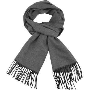 Šála Quentino Šedá pánská šála s černými třásněmi